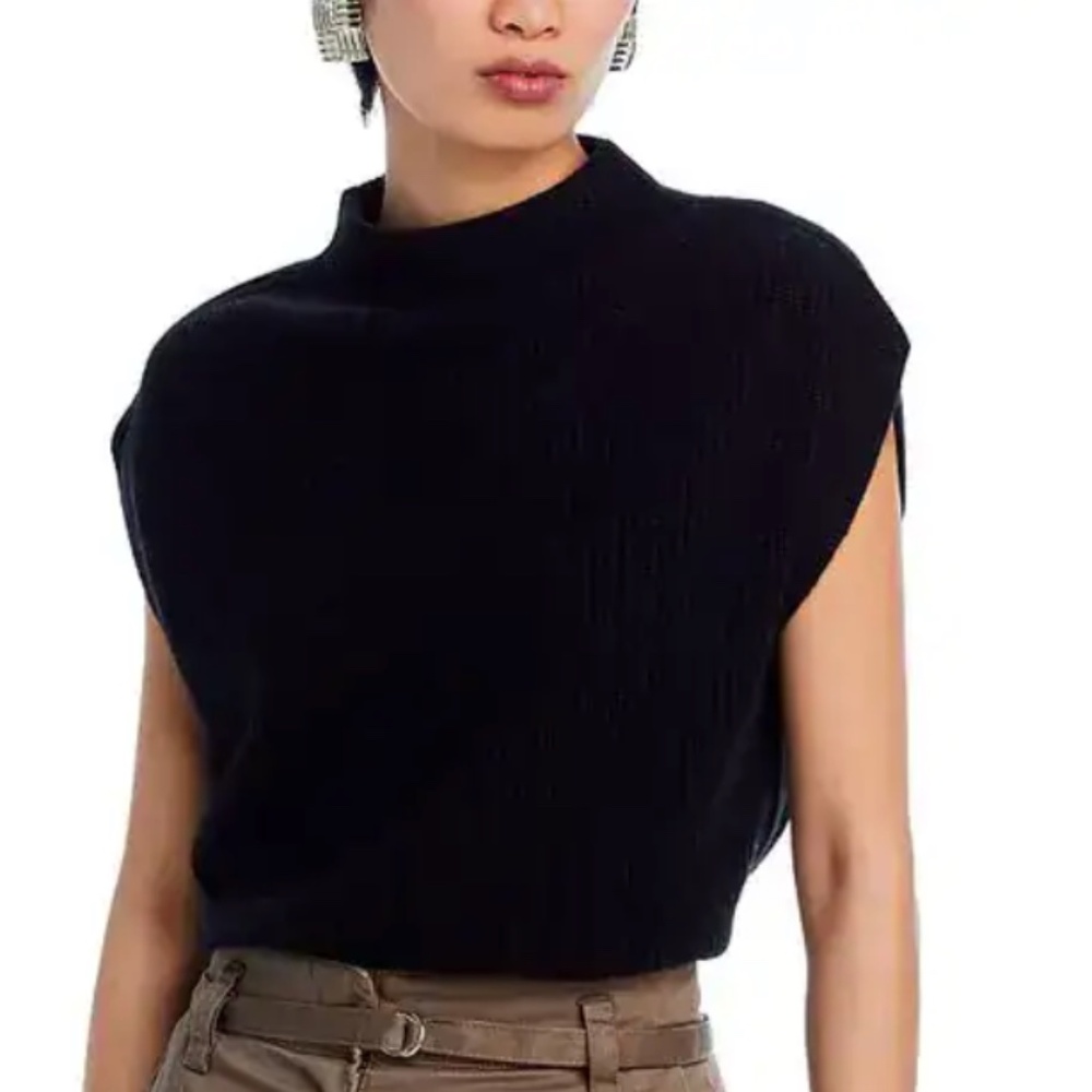 C by Bloomingdale's Cashmere Funnel Neck Sweater Top MEDIUM